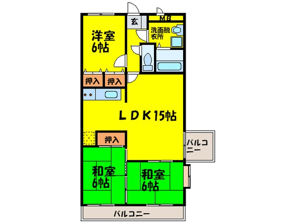 シティラック大橋の物件間取画像